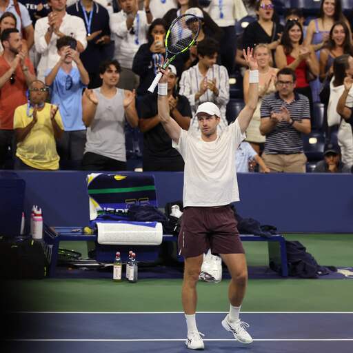 Illustratie bij: Van de Zandschulp bij laatste acht op US Open: 'Blij dat ik won met slecht spel'