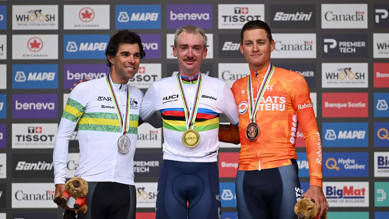 Foto bij Sterke Van der Poel pakt brons bij WK, Amerikaan McNulty verrast met wereldtitel