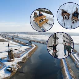 In beeld | Kou zorgt voor Hollandse landschappen, blije huisdieren en grote sneeuwpoppen