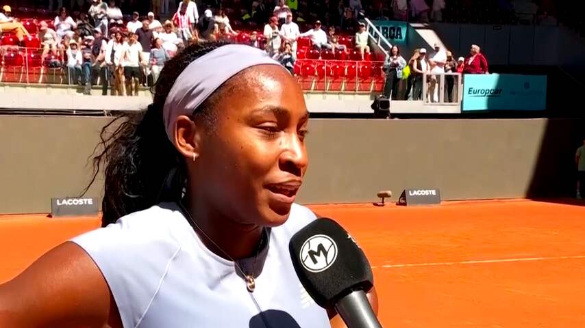 Interview met tennisster Gauff abrupt gestopt door stroomstoring in Madrid