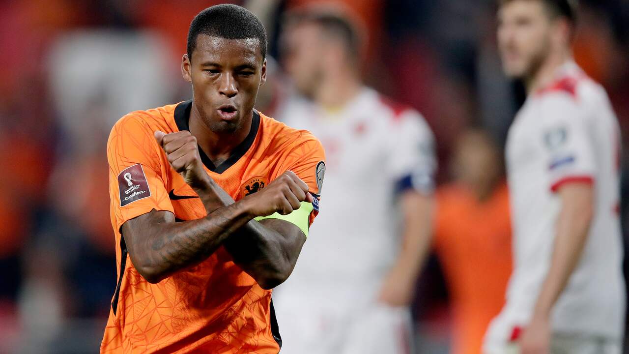 Aanvoerder Wijnaldum geniet van ruime zege Oranje: 'Hier snakten we naar'