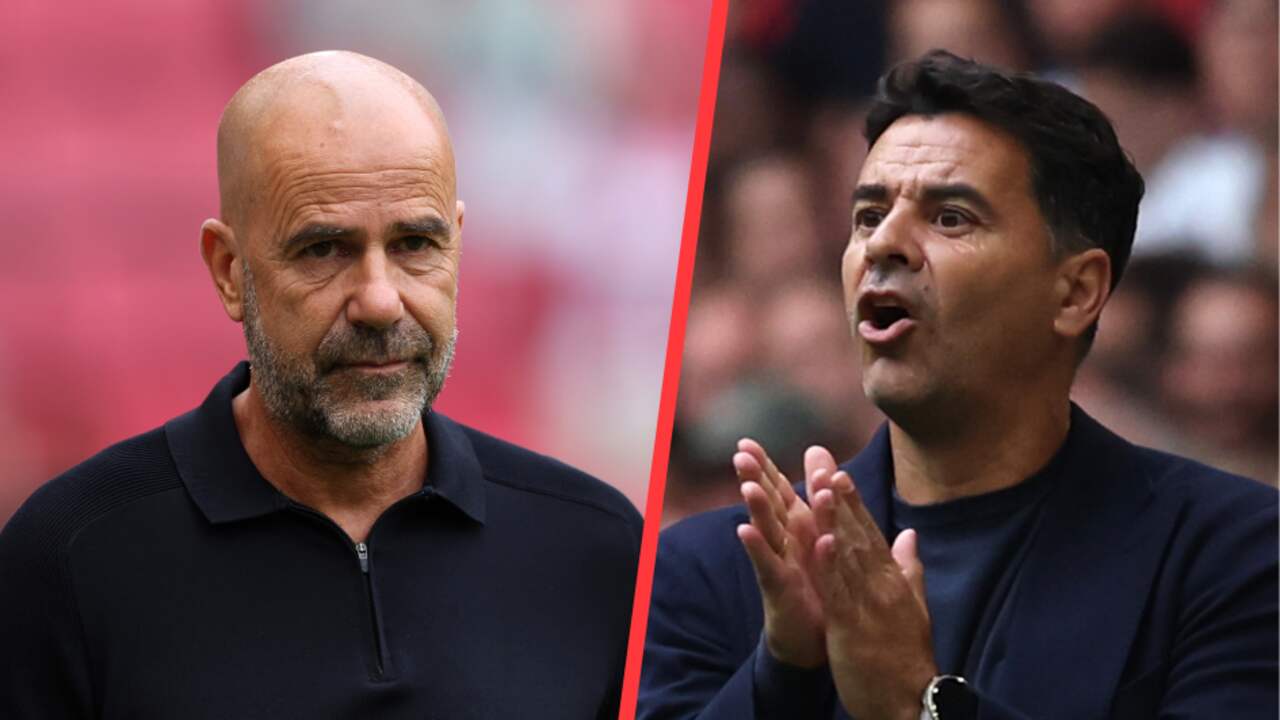Foto bij Bosz vindt selectie PSV beter dan die van Ajax, Sánchez kijkt uit naar 'mooie test'