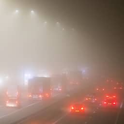 Code geel in groot deel van het land vanwege dichte mist tijdens avondspits