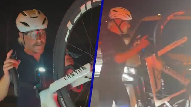 Bottas stapt na F1-race in het donker op de fiets richting Singapore