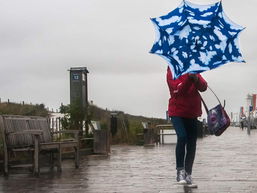 Regen en wind in Noordwijk