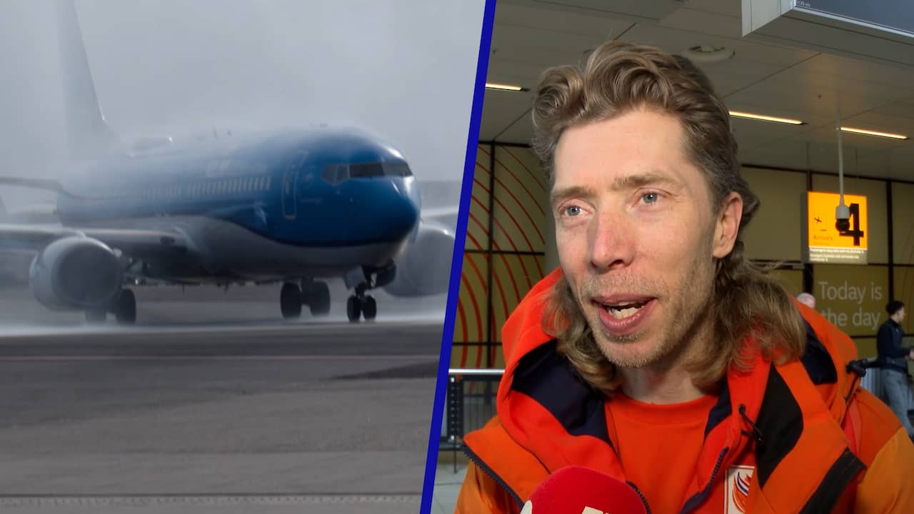 Video | Nederlandse olympiërs met waterkanon onthaald op Schiphol
