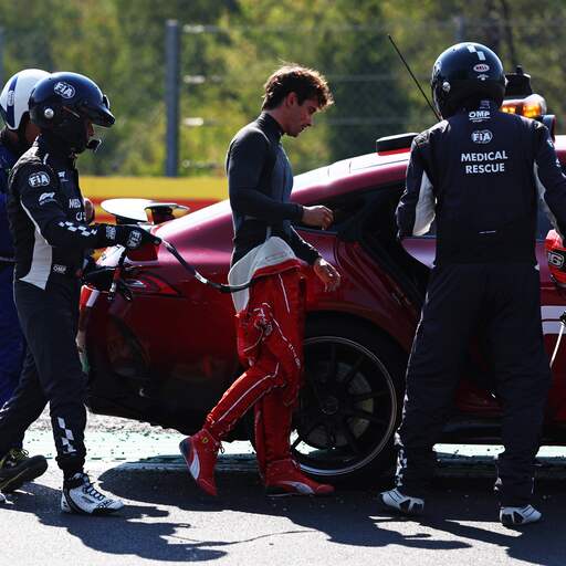 Illustratie bij: Leclerc met schrik vrij na zware crash op Monza: 'Auto voelde vreemd aan'