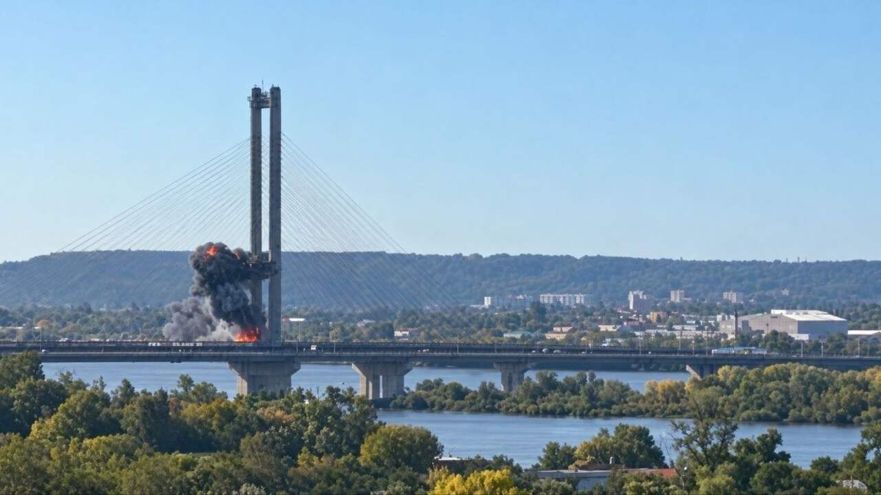 Foto bij Video | Russische drone raakt belangrijke brug in Kyiv