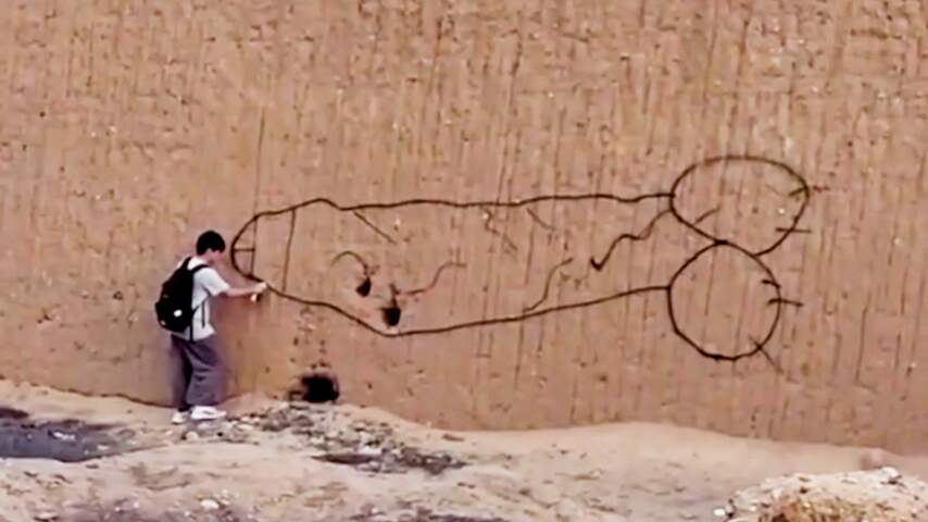 Vandaal spuit graffiti van penis op werelderfgoed in Peru