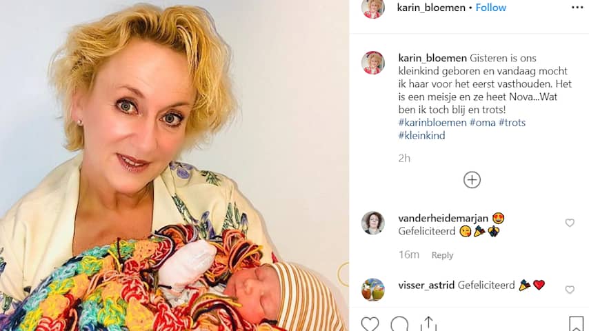 Karin Bloemen voor het eerst oma geworden | Achterklap | NU.nl