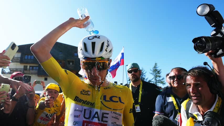 Pogacar verpulvert klimrecord van Pantani op Alpe d'Huez en dankt ploeggenoten