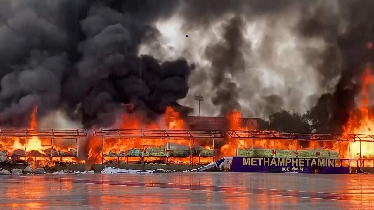 Miljoen Myanmar verbrandt drugs ter waarde van honderden miljoen euro's | NU.nl