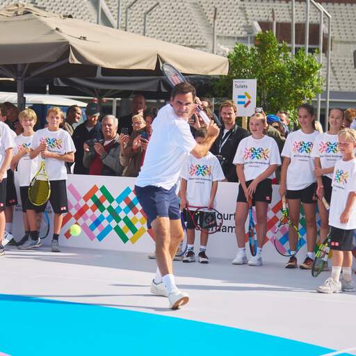 Illustratie bij: Federer zelfs op de fiets in Amsterdam een rolmodel: 'Wilde iets teruggeven'
