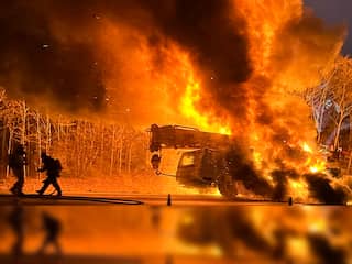 A7 tussen Heerenveen en Groningen dicht vanwege brandende kraanwagen