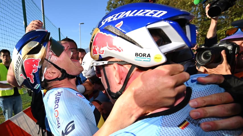 Remco Evenepoel wint EK-titel wielrennen na valpartij bergop en millimetersprint