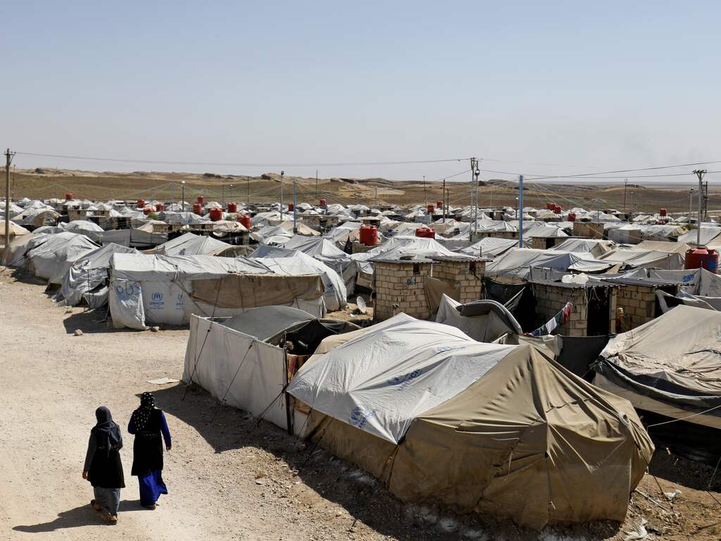 Een kamp voor aan IS verwante mensen in Noord-Syrië.