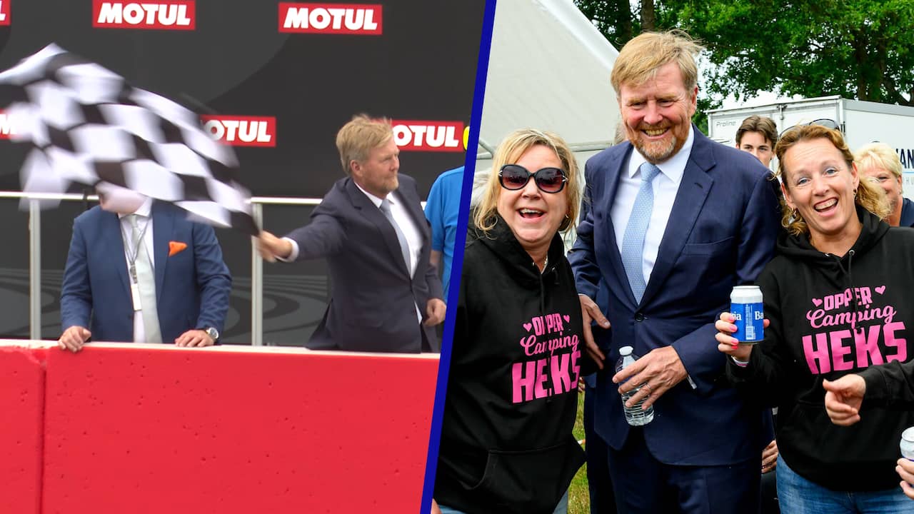 Video | Willem-Alexander vlagt training af bij honderdjarig bestaan TT Assen
