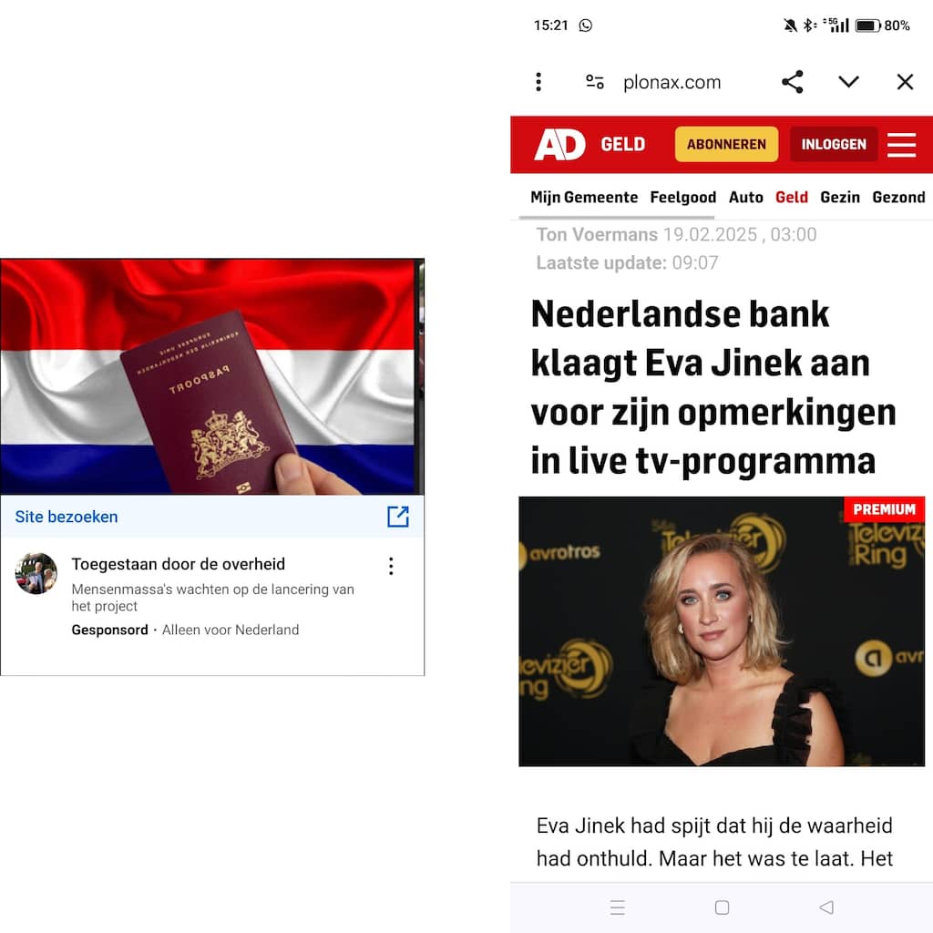 Google-advertenties met nepnieuws lijken op berichten van AD en NU.nl |  Tech | NU.nl