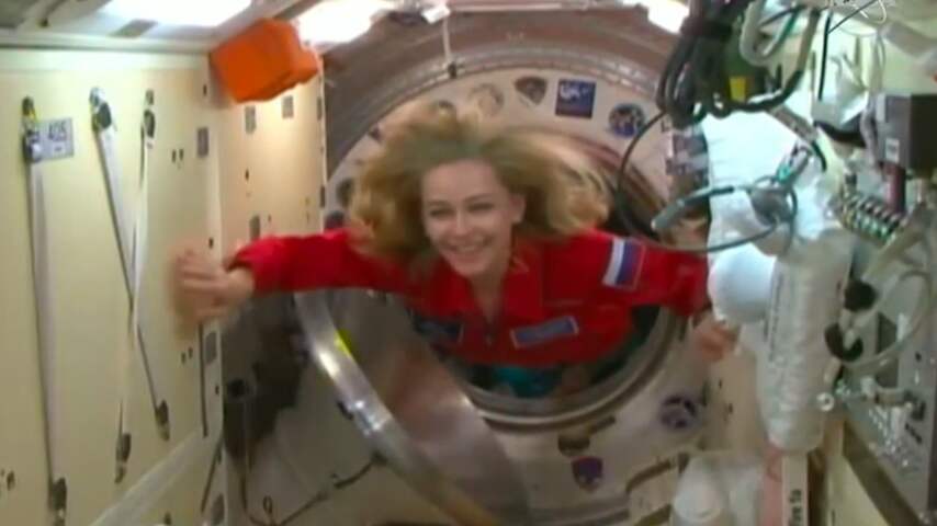 Russische filmcrew arriveert bij ruimtestation ISS