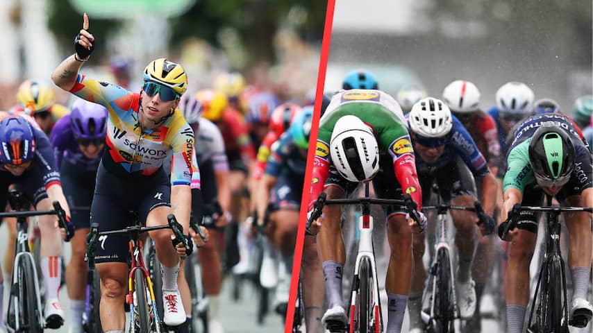 Wiebes klasse apart in Groot-Brittannië, Kooij nipt geklopt in kletsnatte sprintclash