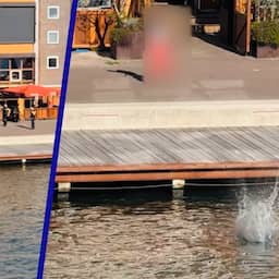 Video | Nieuwe beelden tonen hoe verdachte pistool in water gooit in Amsterdam