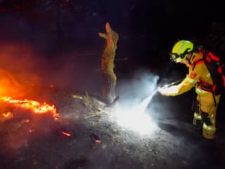 Brandweer blust hele nacht natuurbrand bij Venray
