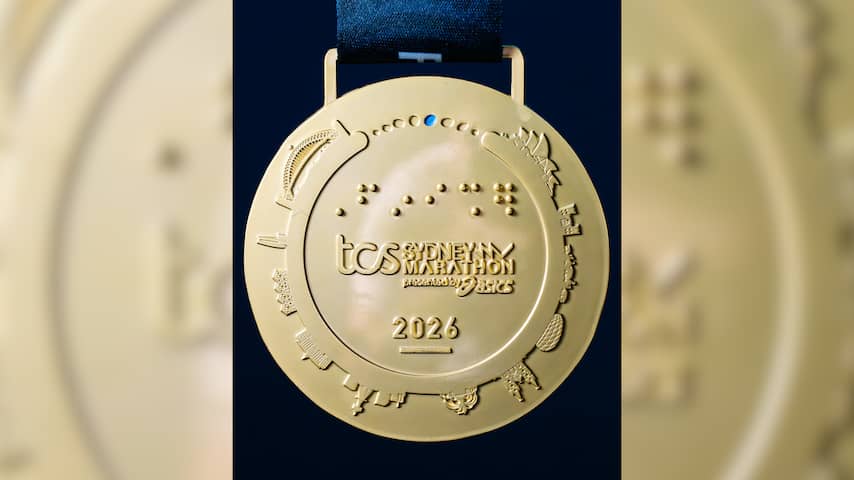 Medaille van marathon Sydney beeldt verkeerd stadion af