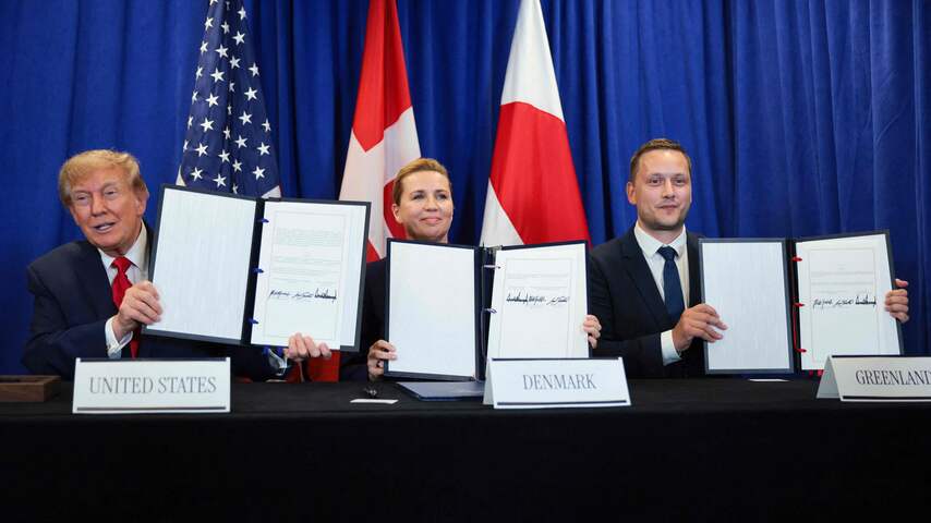 Foto bij Groenlanddeal lijkt een goednieuwsshow voor Trump richting midterms