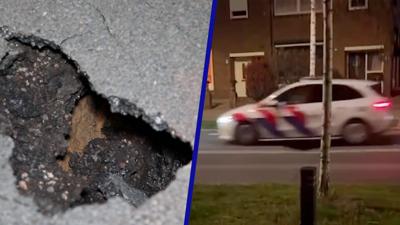 Video | Auto's stuiteren door gat in wegdek in Apeldoorn
