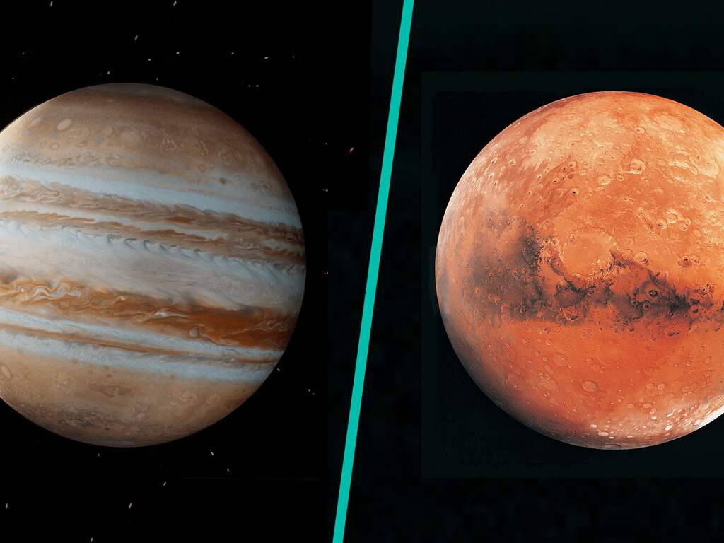 Zeldzame 'kus' Mars en Jupiter woensdag met het blote oog te zien