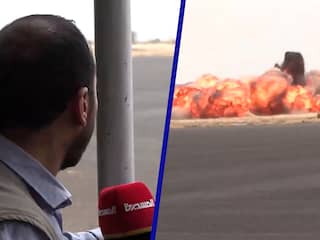 Verslaggever ziet explosies door luchtaanvallen op vliegveld in Jemen