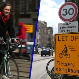 Video | Snelle fietsers naar de rijbaan bij nieuwe proef in Amsterdam