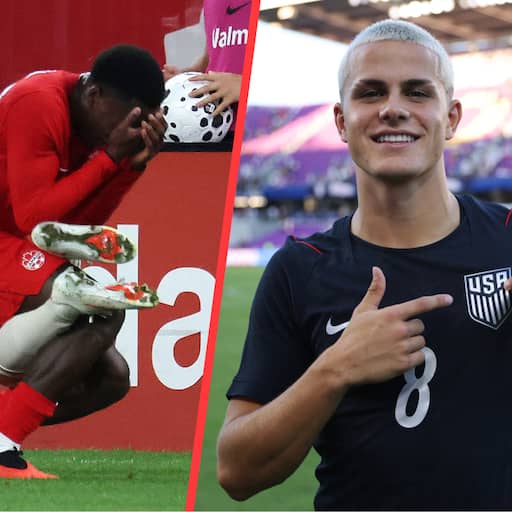 Illustratie bij: Schop in gezicht bij oefenzege Canada, zestienjarige debutant bij jeugdig VS